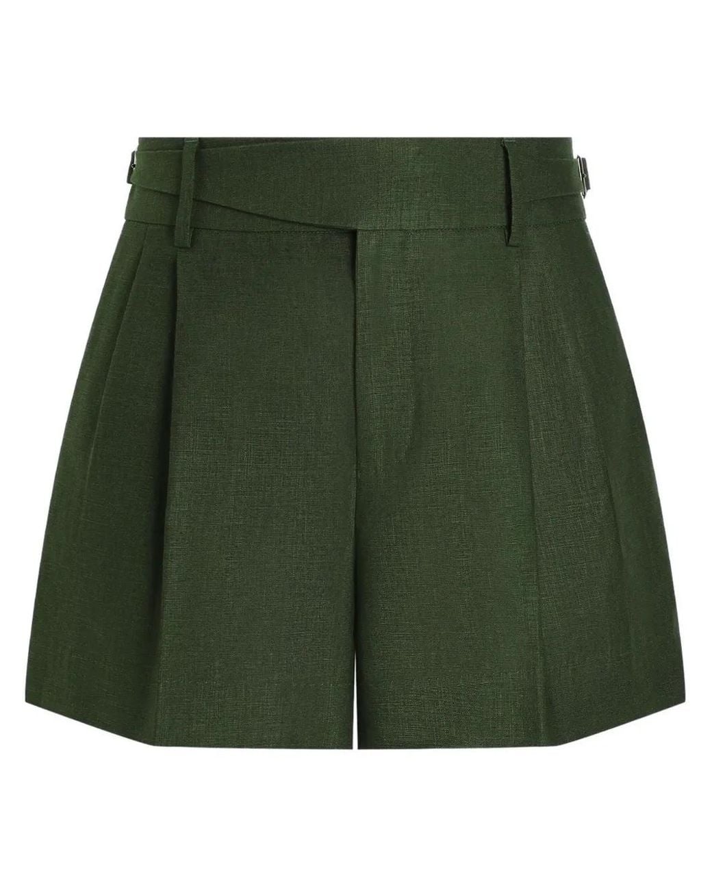 Dolce & Gabbana Green Linen Bermuda Shorts for men