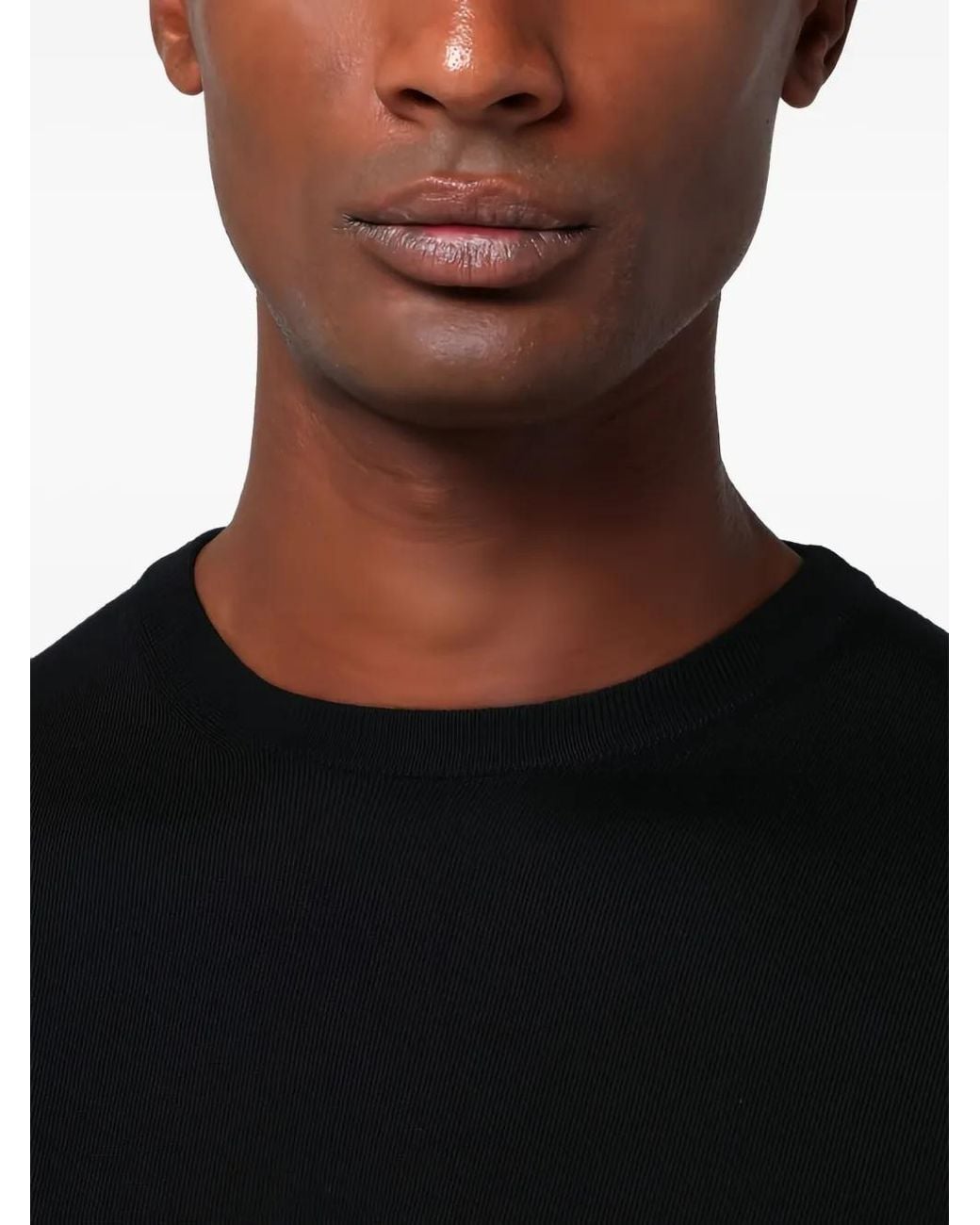Drumohr Black Round-Neck Long-Sleeve Sweater for men