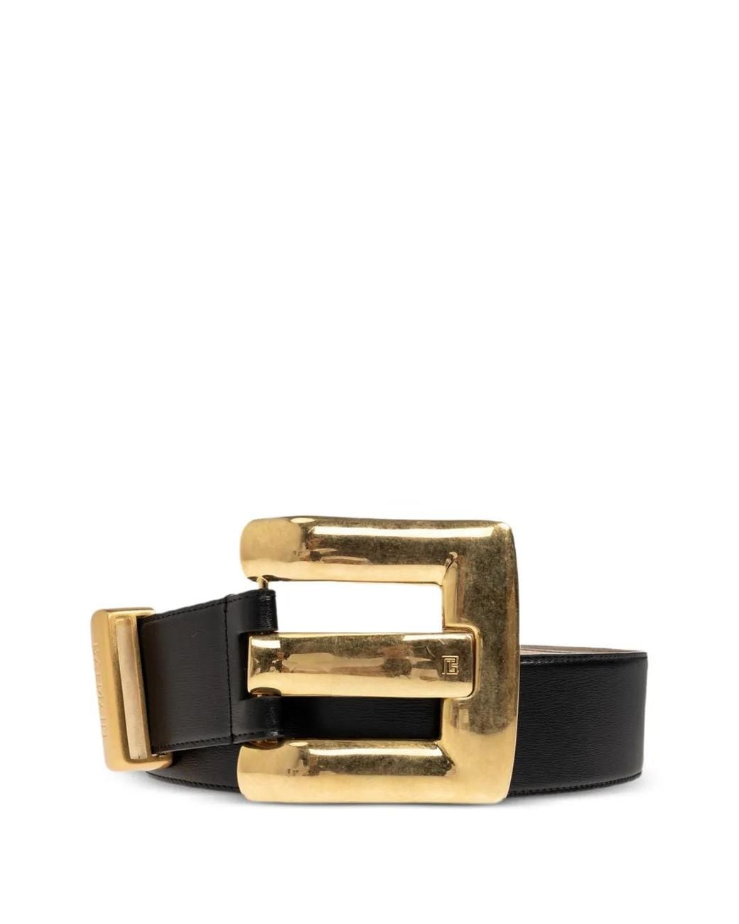 Balmain Black Ceinture À Logo Gravé