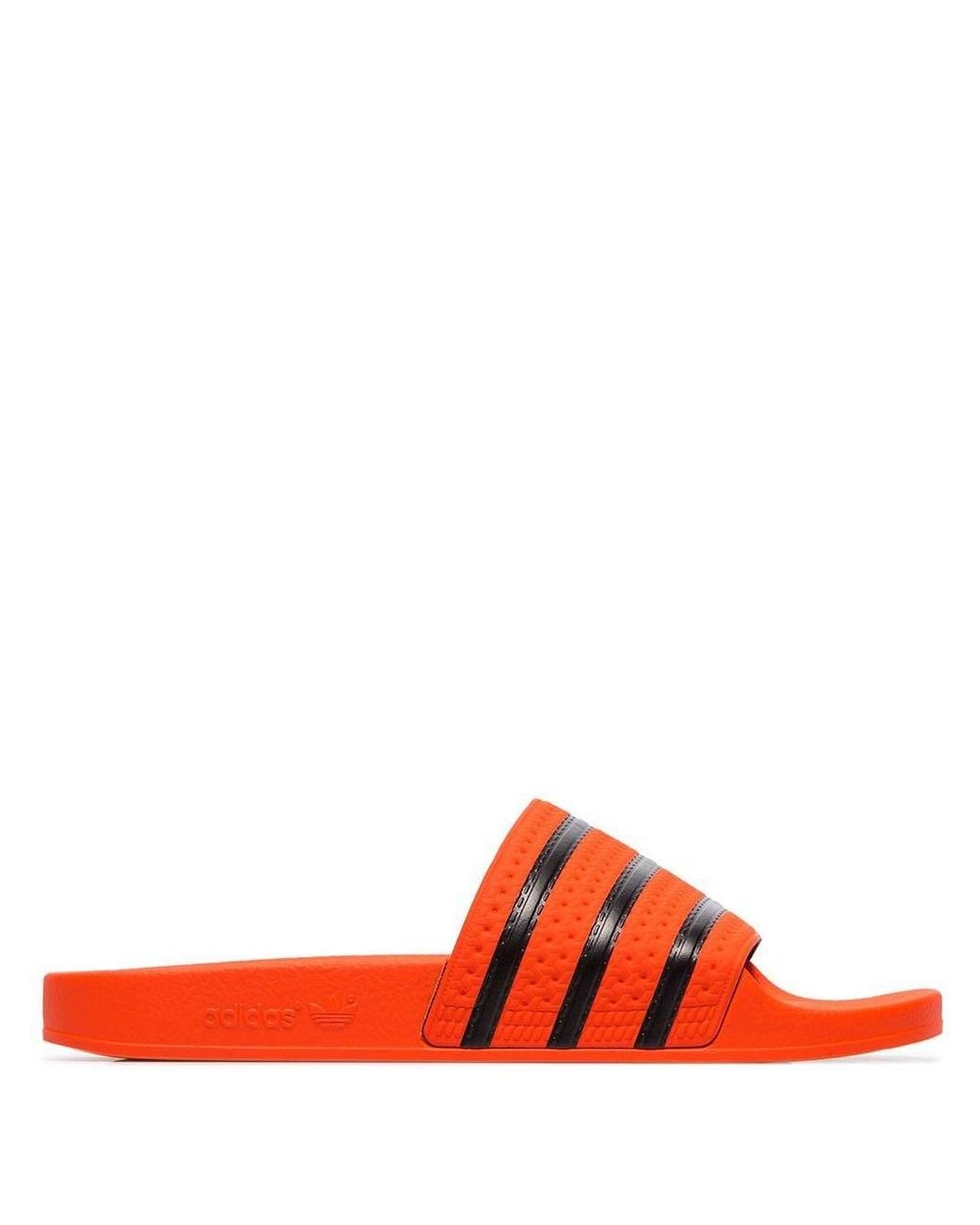 adidas Orange Adilette Rubber Slides for Men | Lyst