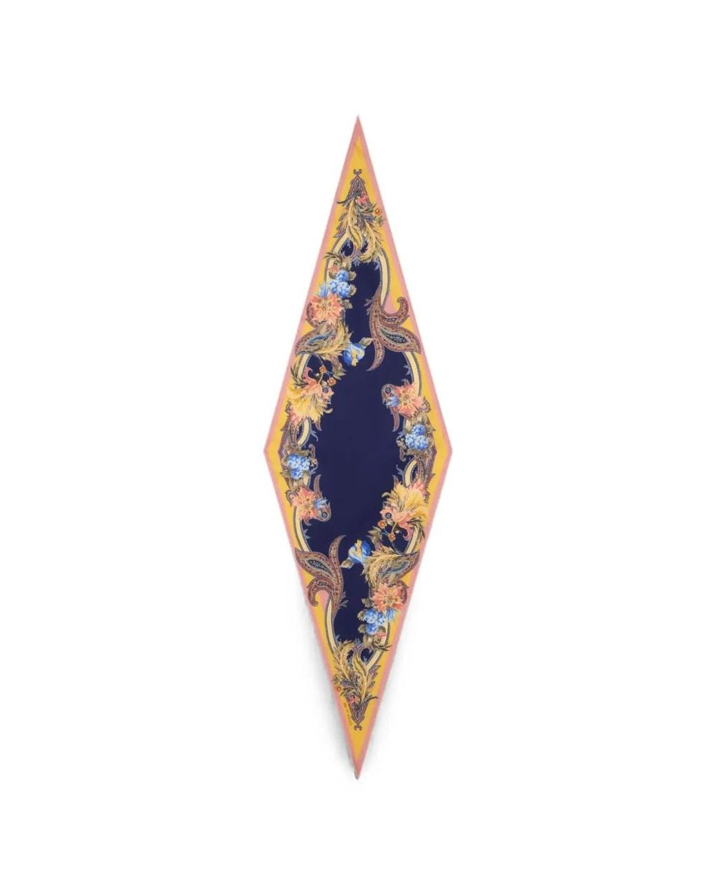 Etro Blue Asymmetric Paisley-Print Scarf
