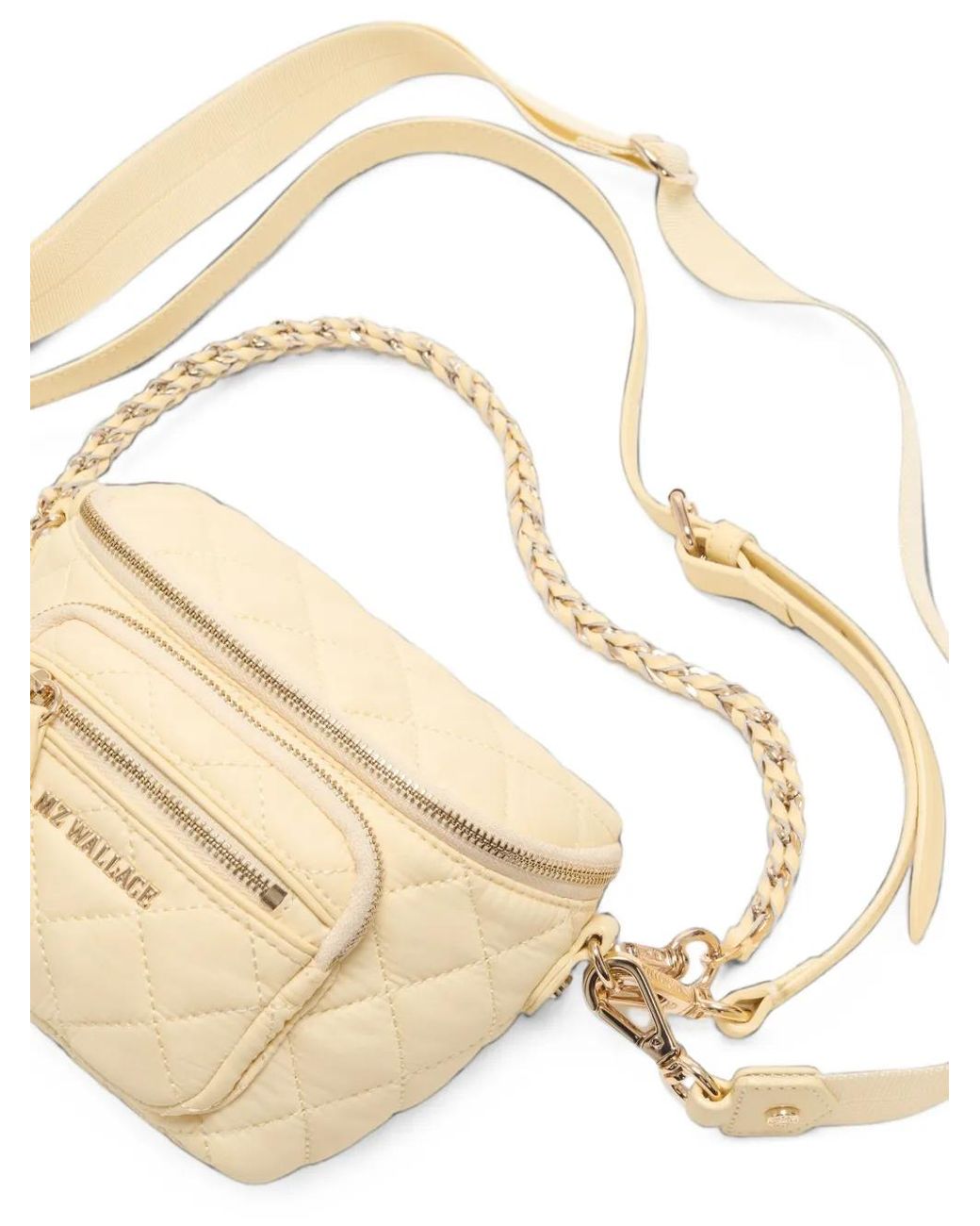 MZ Wallace Natural Micro Crosby Quilted Sling Cross Body Bag