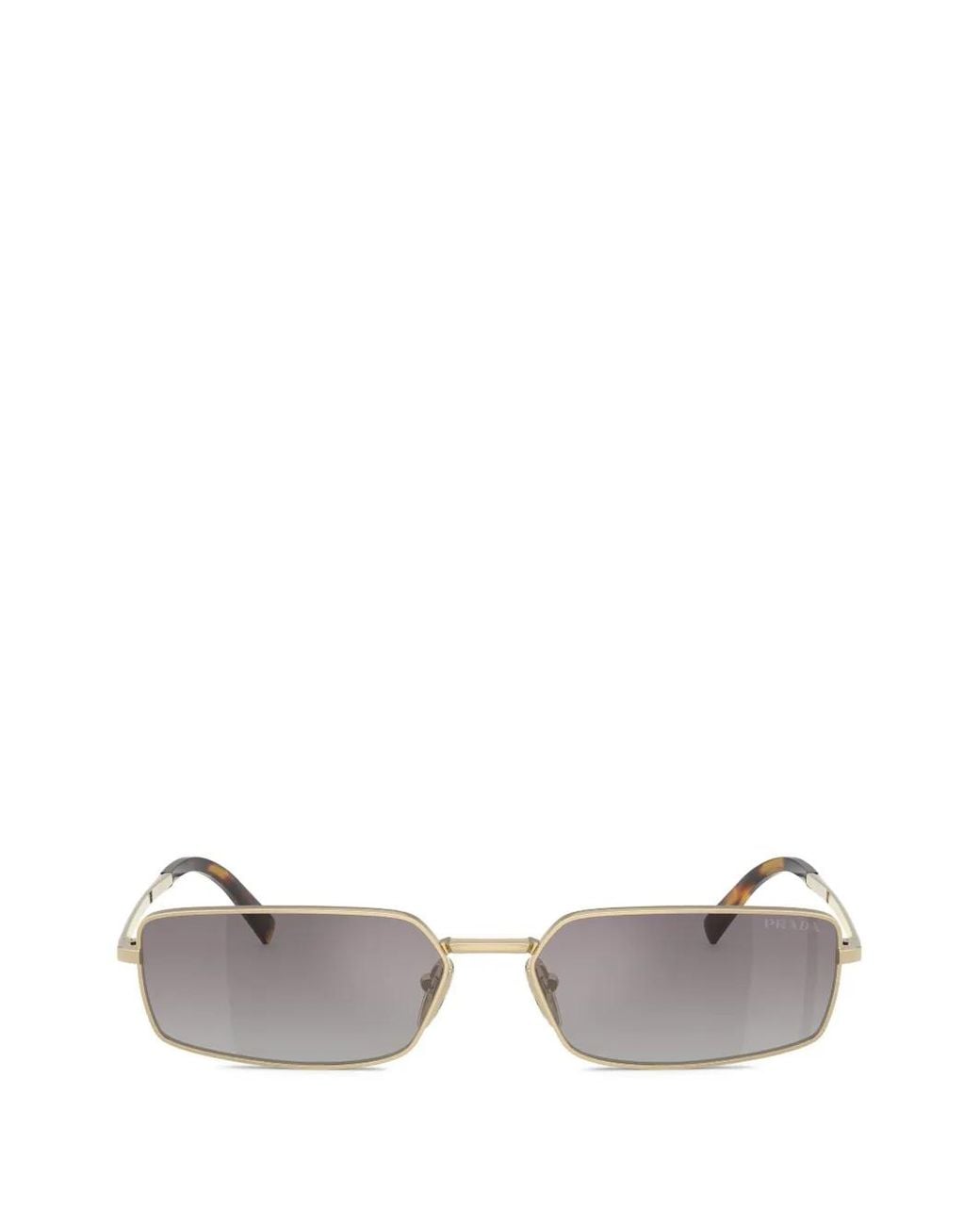 Prada White Rectangle-Frame Sunglasses