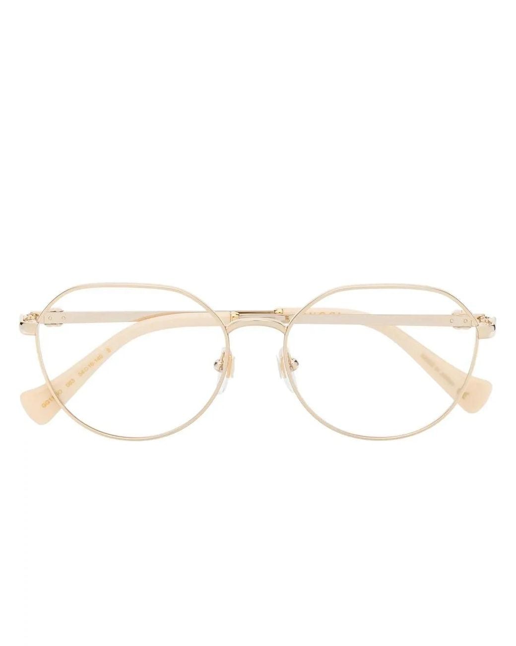 Gucci Multicolor Metallic-Effect Round-Frame Glasses