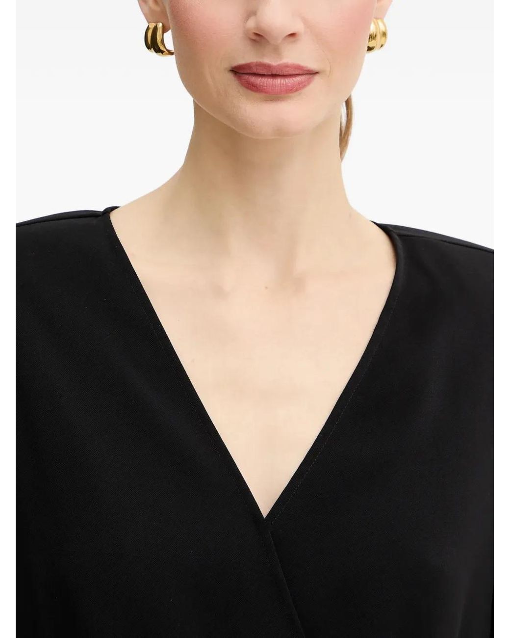 ARMANI EXCHANGE Black V-Neck Mini Dress