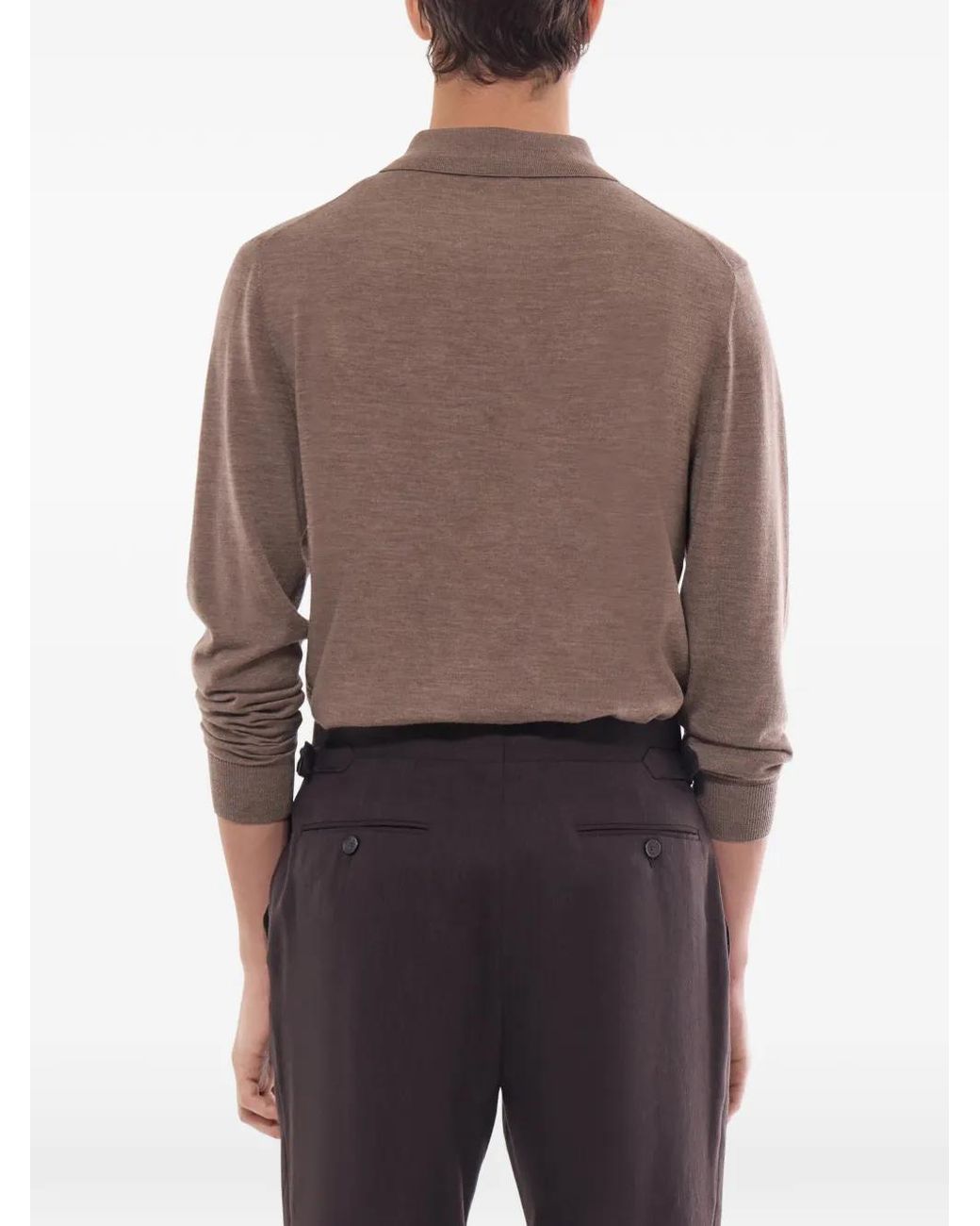 Fursac Brown T-Shirt En Laine Mérinos for men