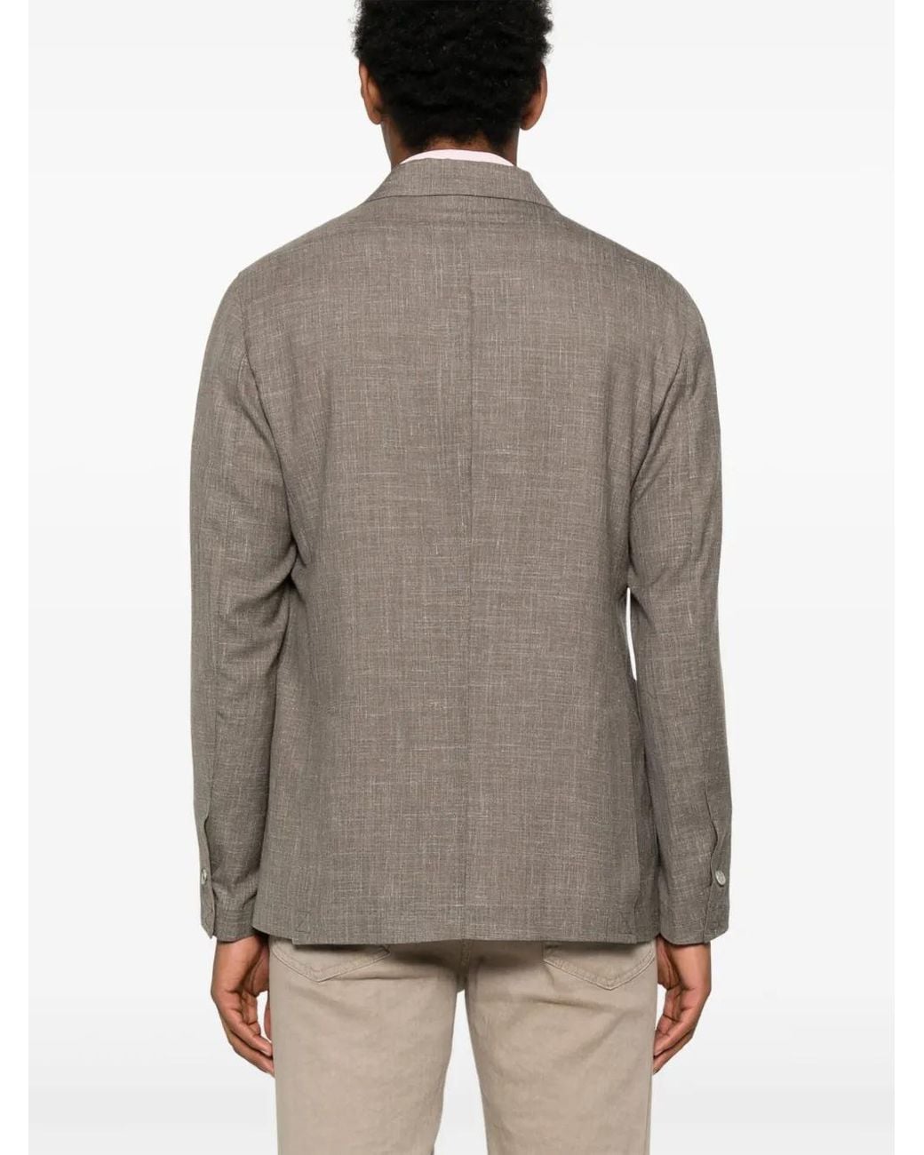 Blazer Con Botones Barba Napoli de hombre de color Gray