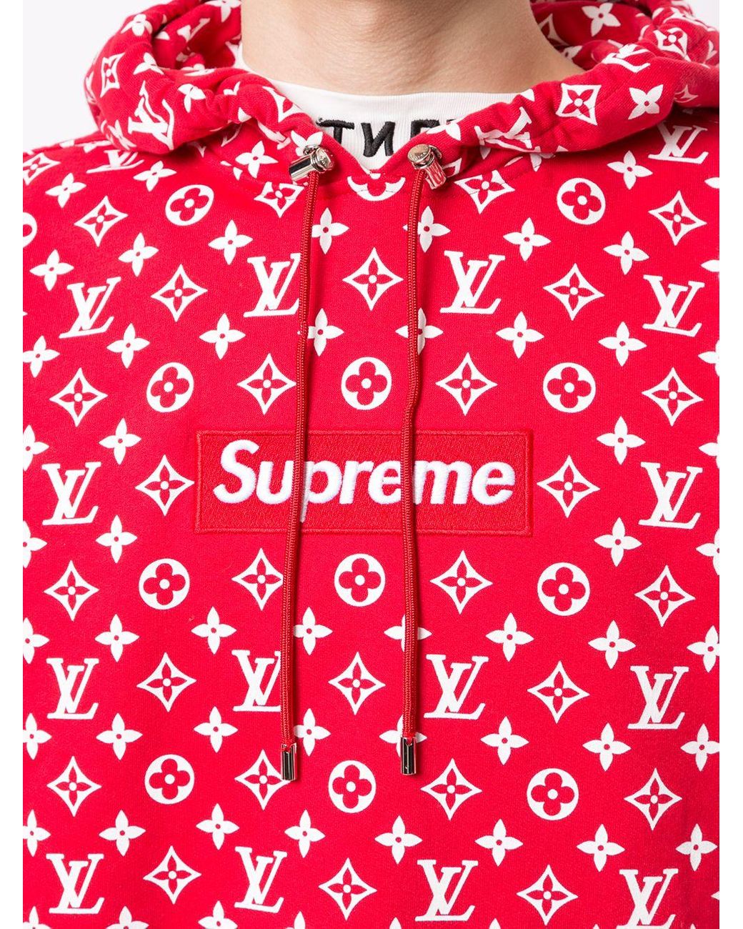 Louis Vuitton X Supreme Hoodie Met Monogram in het Rood voor heren | Lyst NL