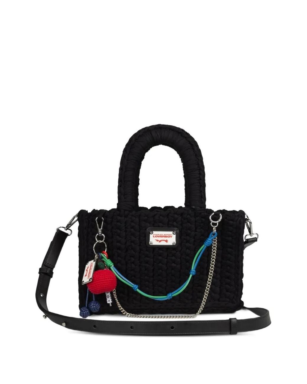 Charles Jeffrey Black Nana Apple-Charm Tote Bag