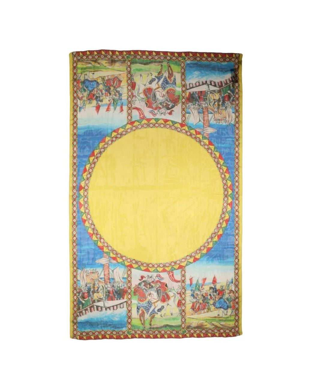 Dolce & Gabbana Yellow Carretto-Print Silk Scarf