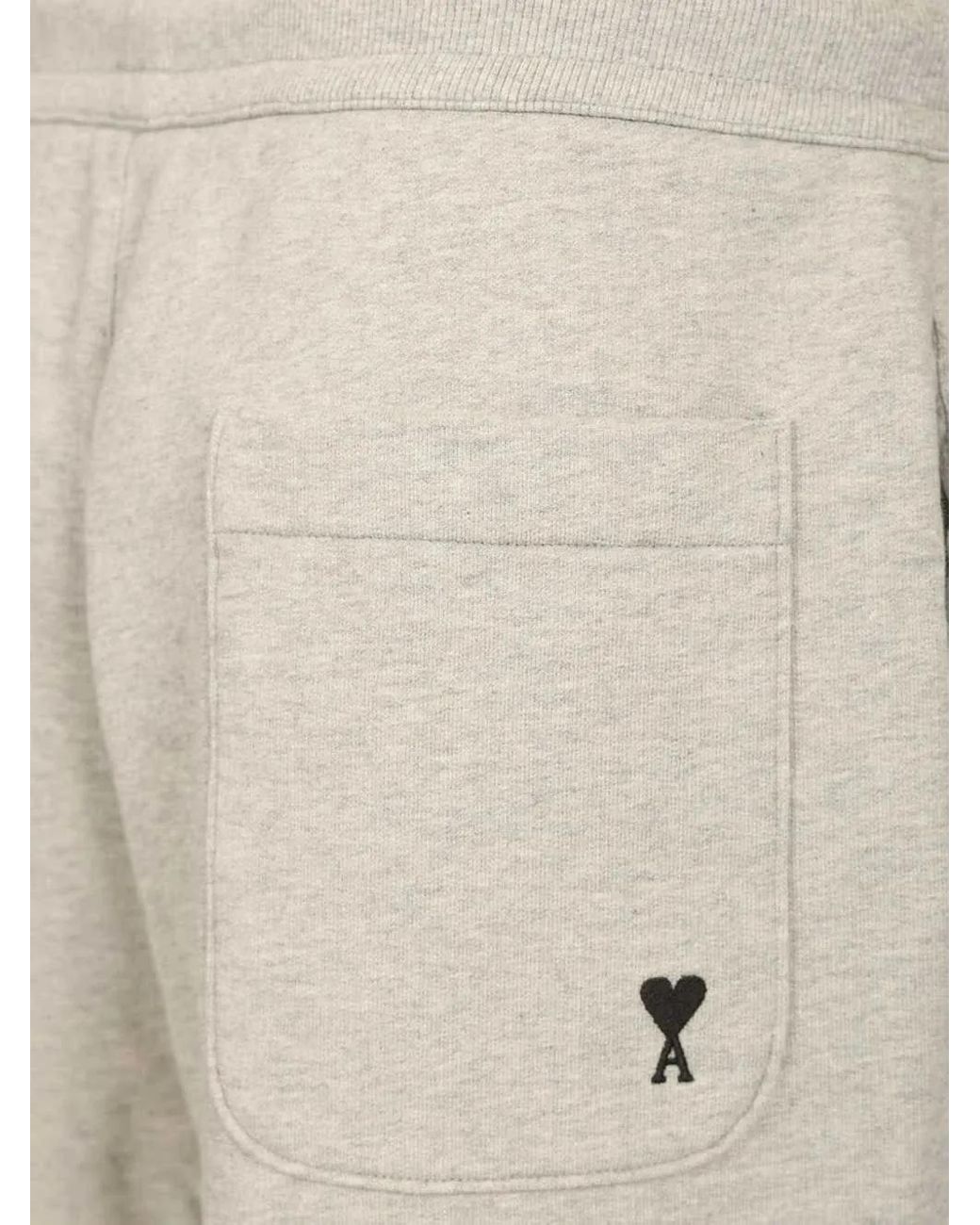 AMI White Cotton Ami De Coeur Short