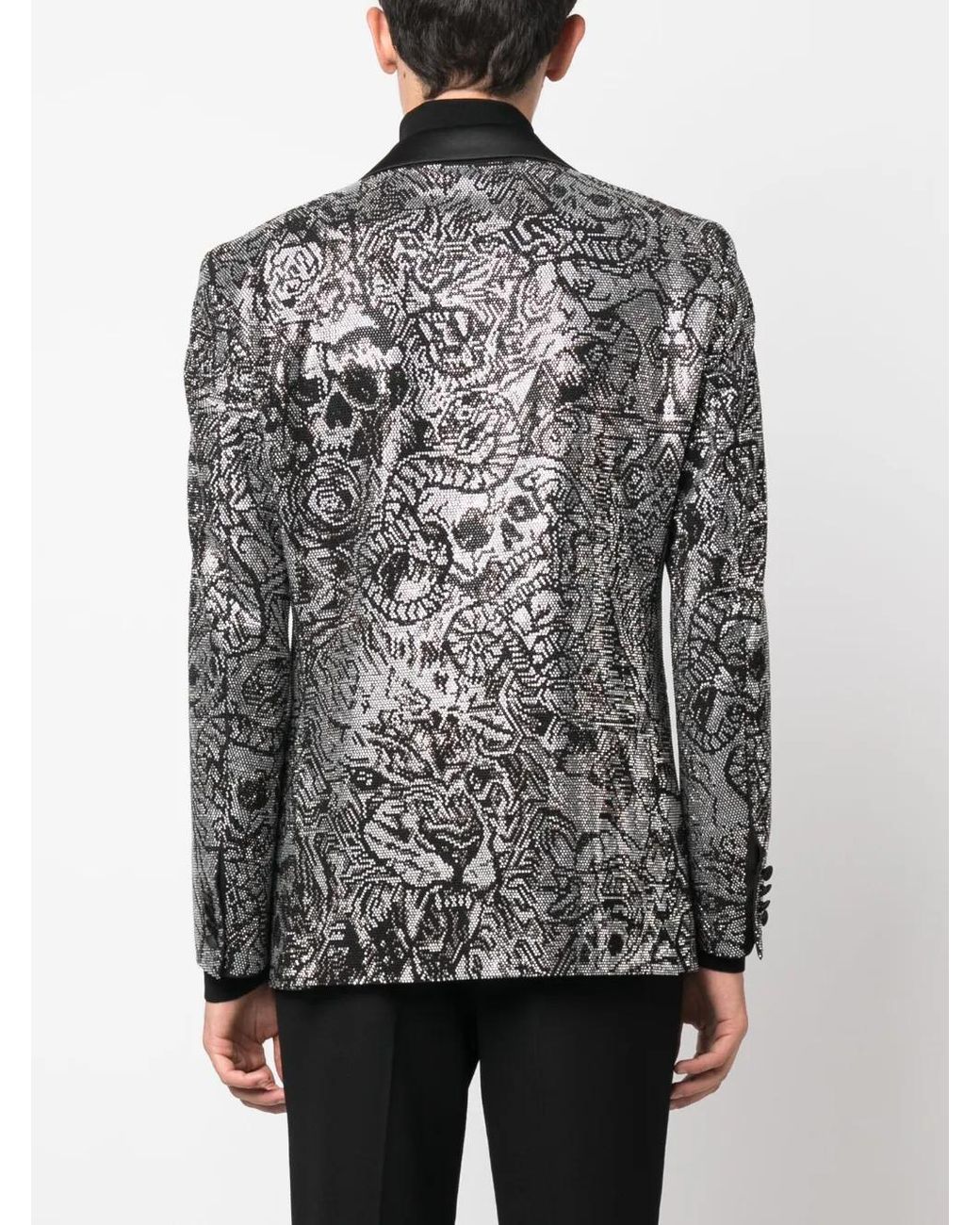 Philipp Plein Black Blazer Lord Fit Tattoo for men