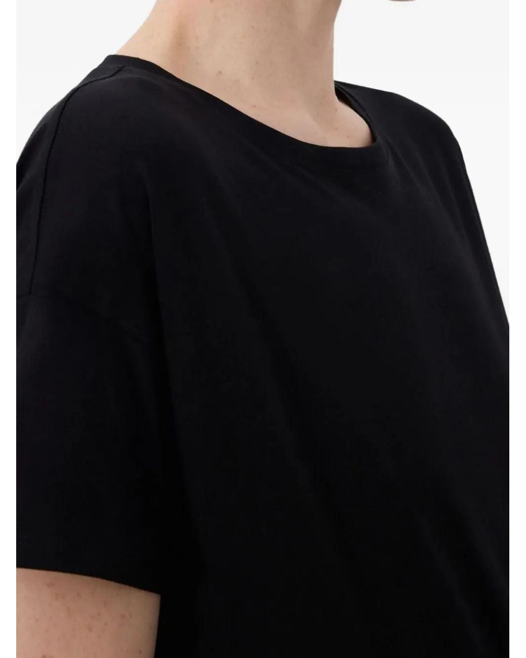 Loulou de Saison Black Embroidered Logo T-Shirt
