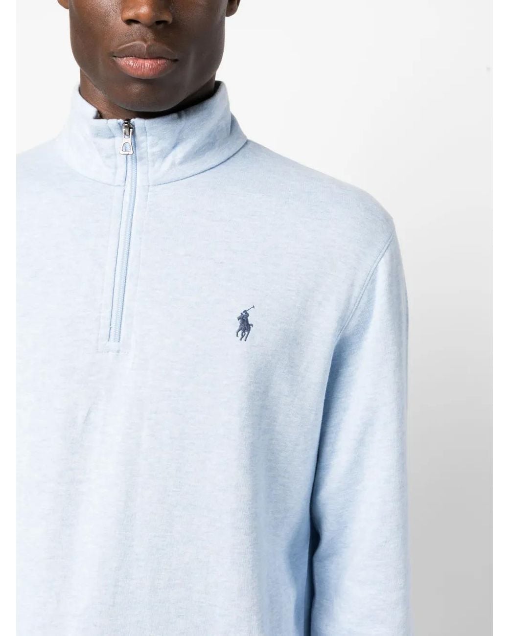 Polo Ralph Lauren Blue Half-Zip Cotton Sweater for men
