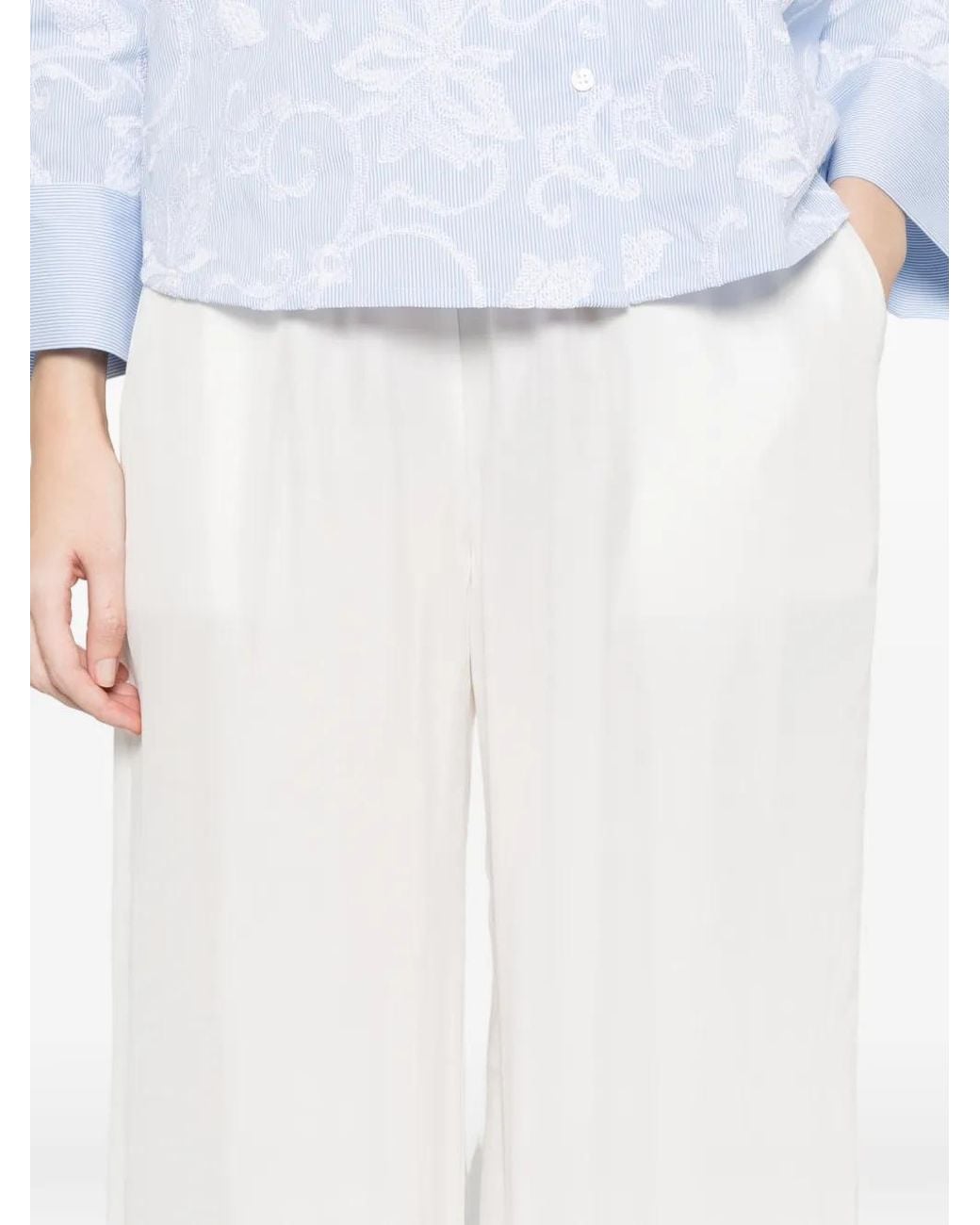 P.A.R.O.S.H. White Pantalon À Lien De Resserrage