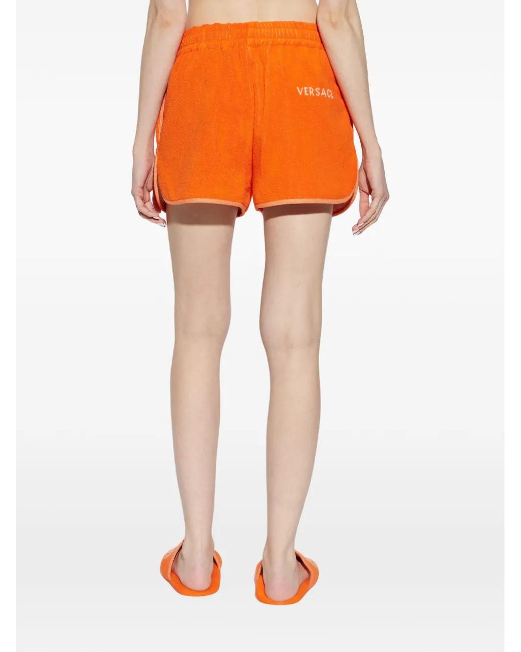 Versace Orange Elasticated Trim Shorts