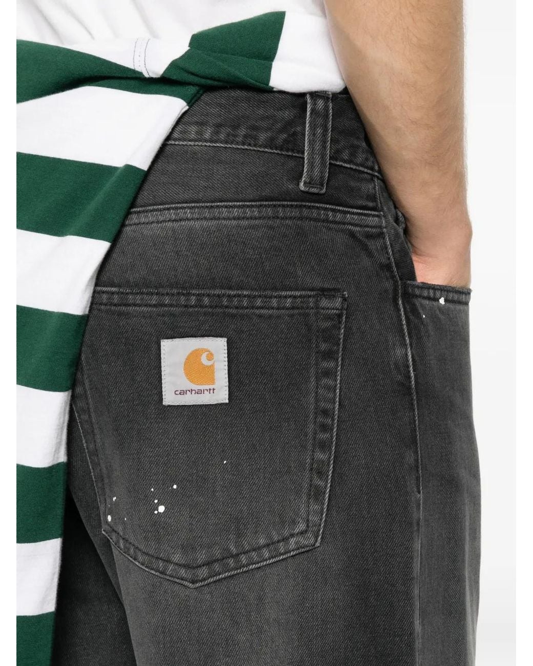 Carhartt Gray Cotton Denim Jeans With Lined Interior for men