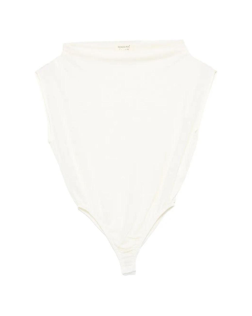Patrizia Pepe White Wool Bodysuit