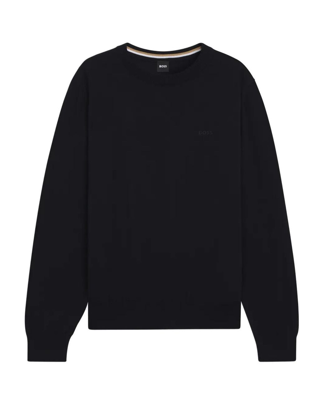 Boss Blue Logo Crew-Neck Sweatshirt for men
