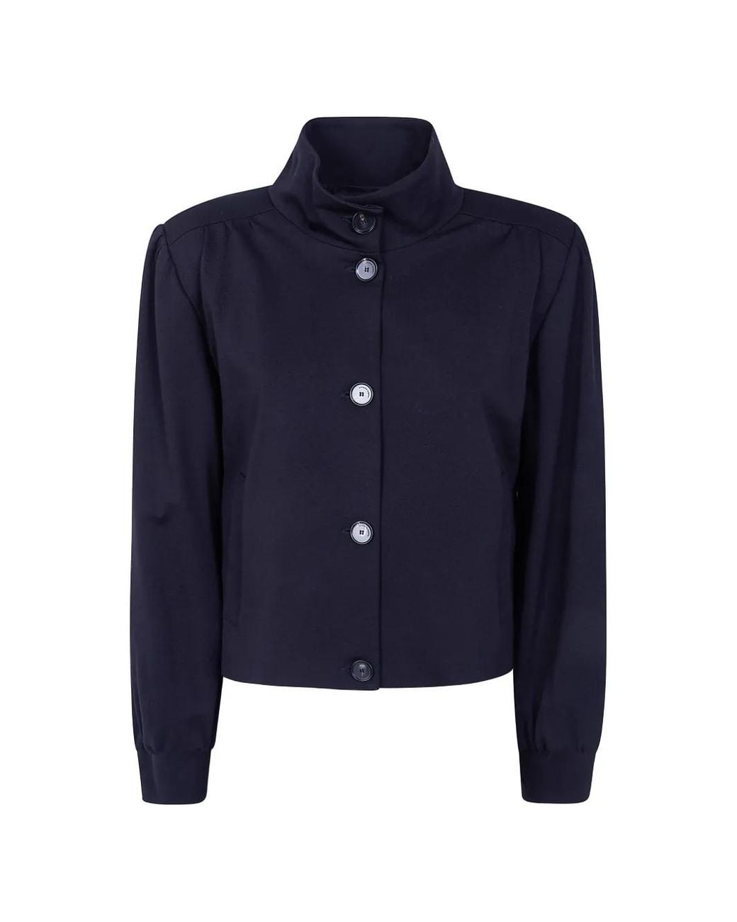 Liviana Conti Blue Button-Up Fitted Jacket