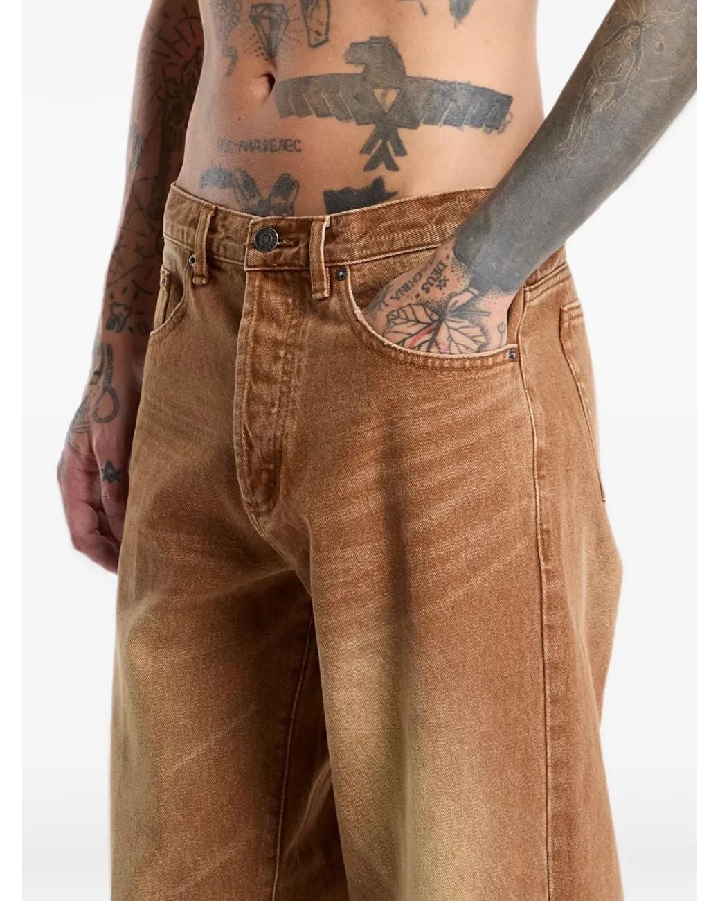 Obey Brown Boxcar Straight-Leg Jeans for men