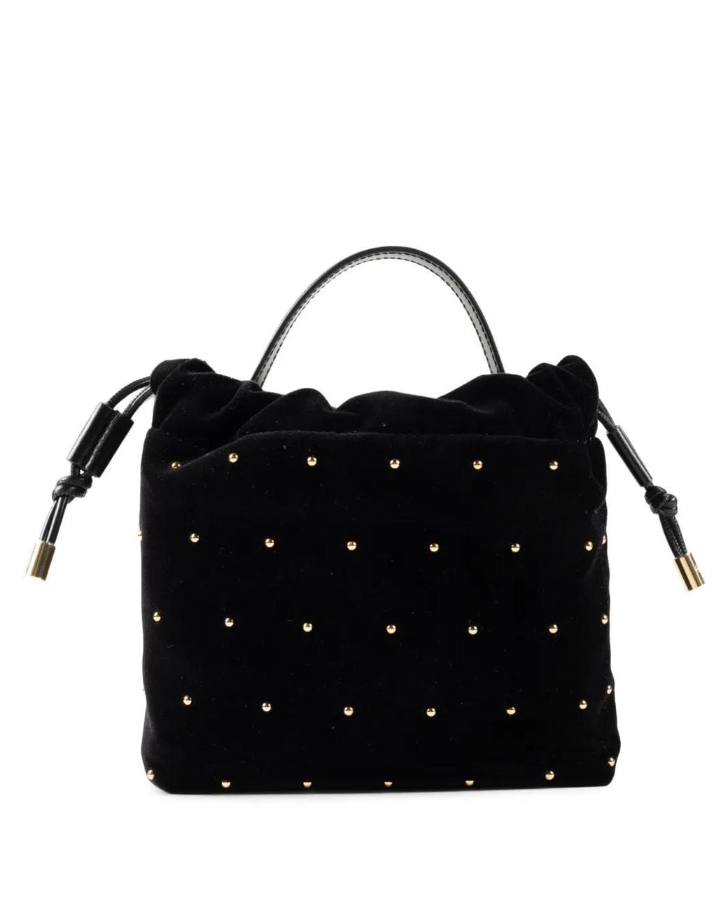 Chloé Black Stud-Embellished Velvet Shoulder Bag