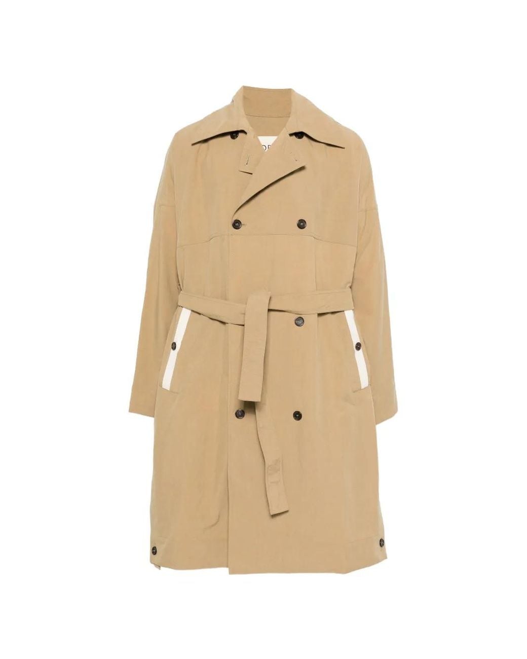 Mordecai Natural Double-Breasted Belted Trench Coat for men