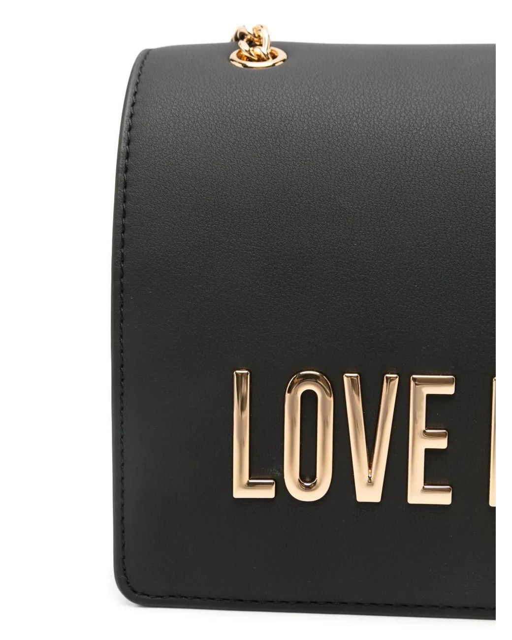 Love Moschino Gray Logo-Lettering Shoulder Bag