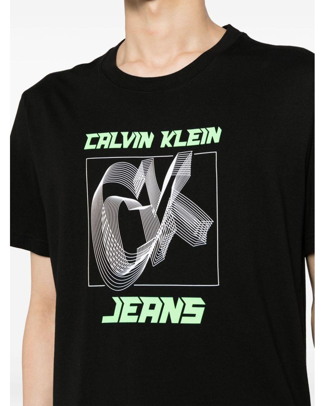 Calvin Klein Logo-print Cotton T-shirt in Black for Men