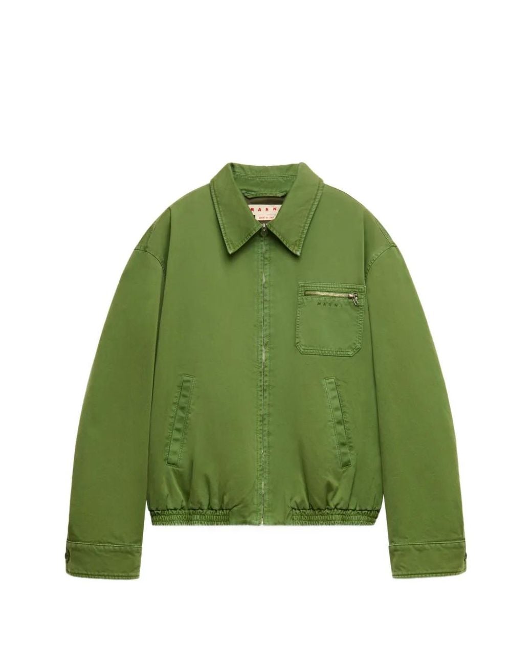Marni Green Cotton Jacket With Zip Pocket for men