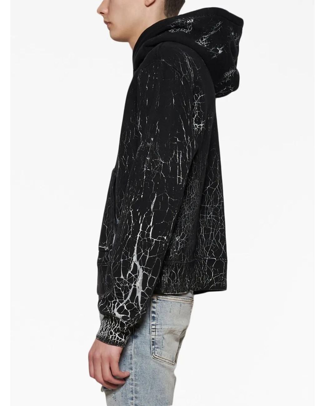 Amiri Black Cracked Dye Core Logo Hoodie for men