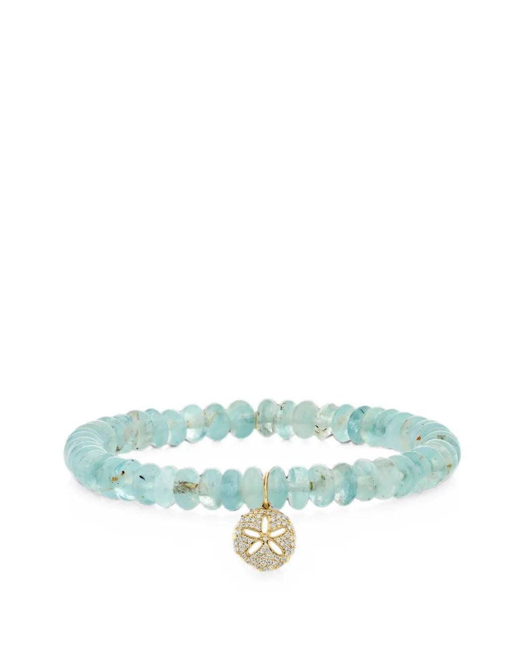 Sydney Evan Green Aquamarine And Diamond Sand Dollar Bracelet