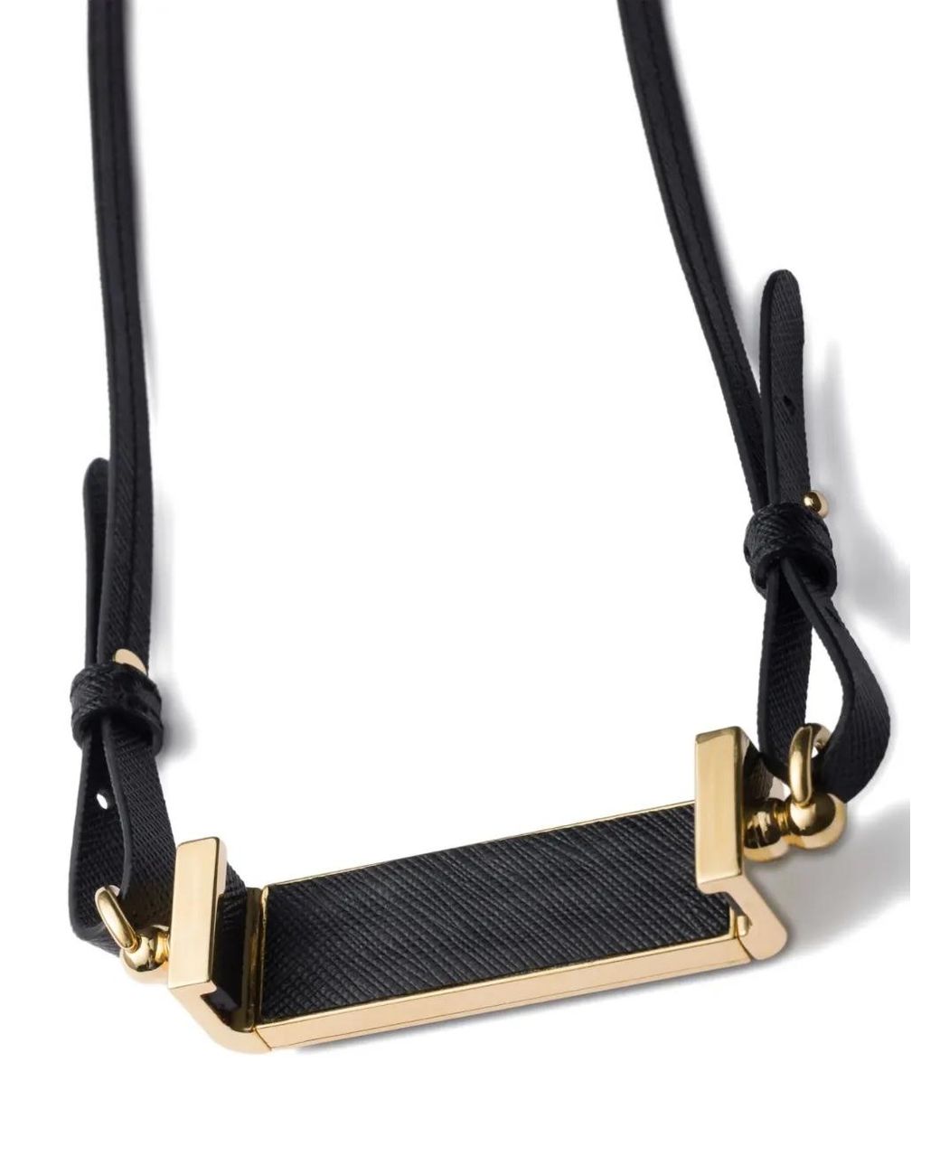 Prada Black Triangle-Logo Leather Smartphone Case