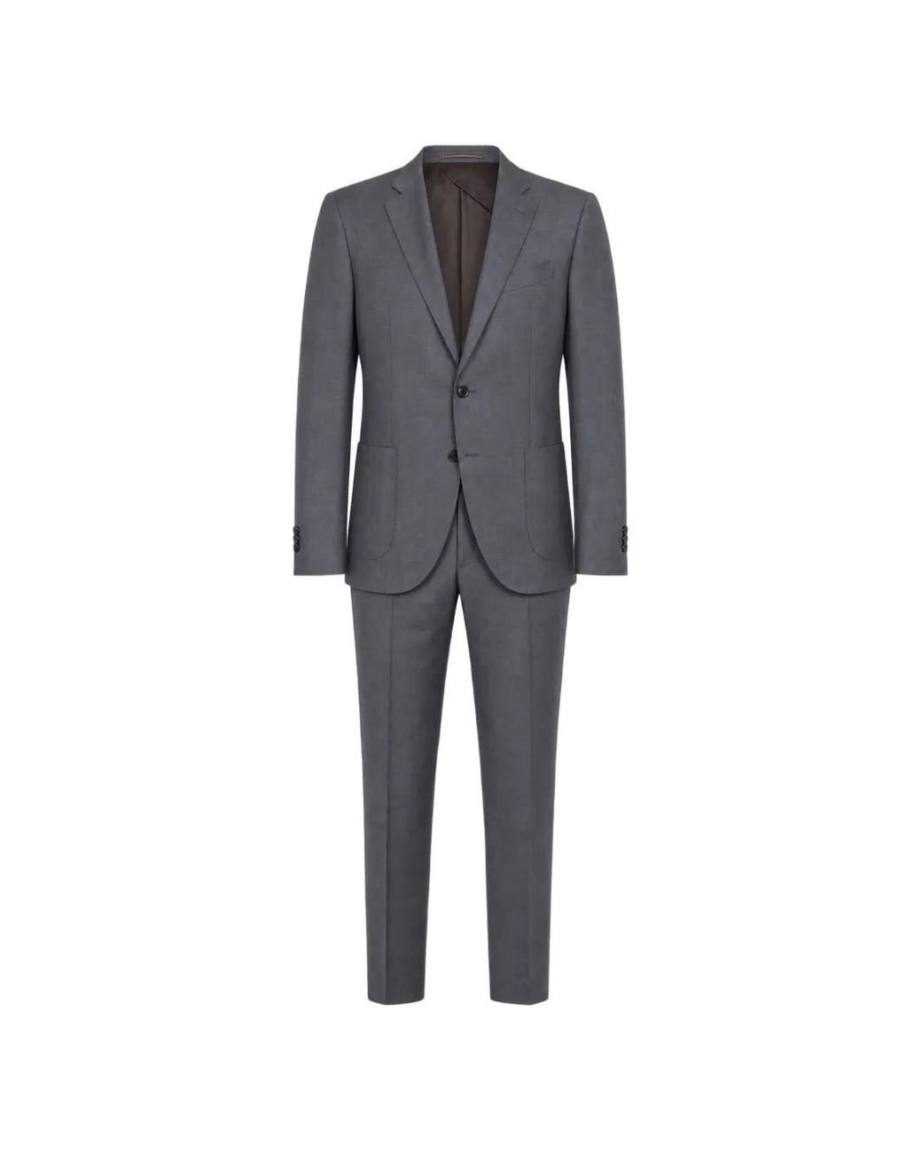 Slowear Gray Single-Breasted Notched-Lapel Suit for men