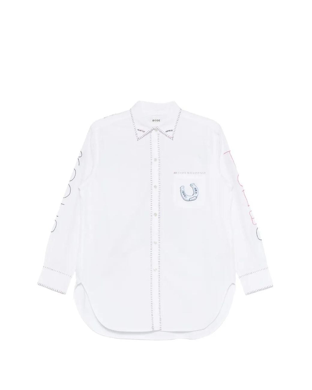 Bode White Rodeo Dictionary Hemd