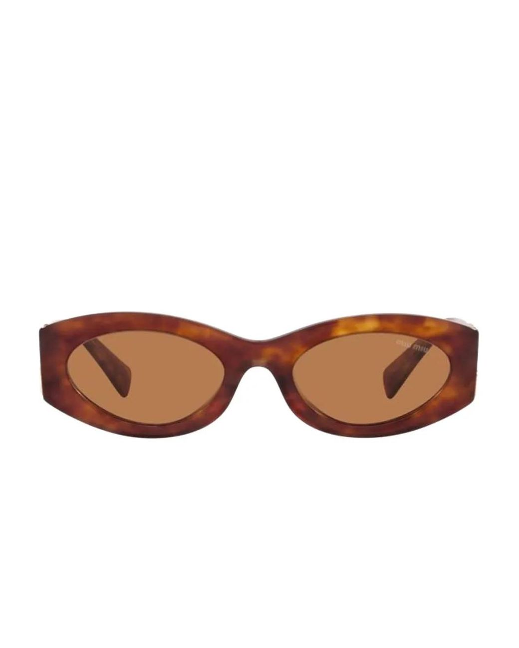 Miu Miu Brown Oval-Frame Sunglasses