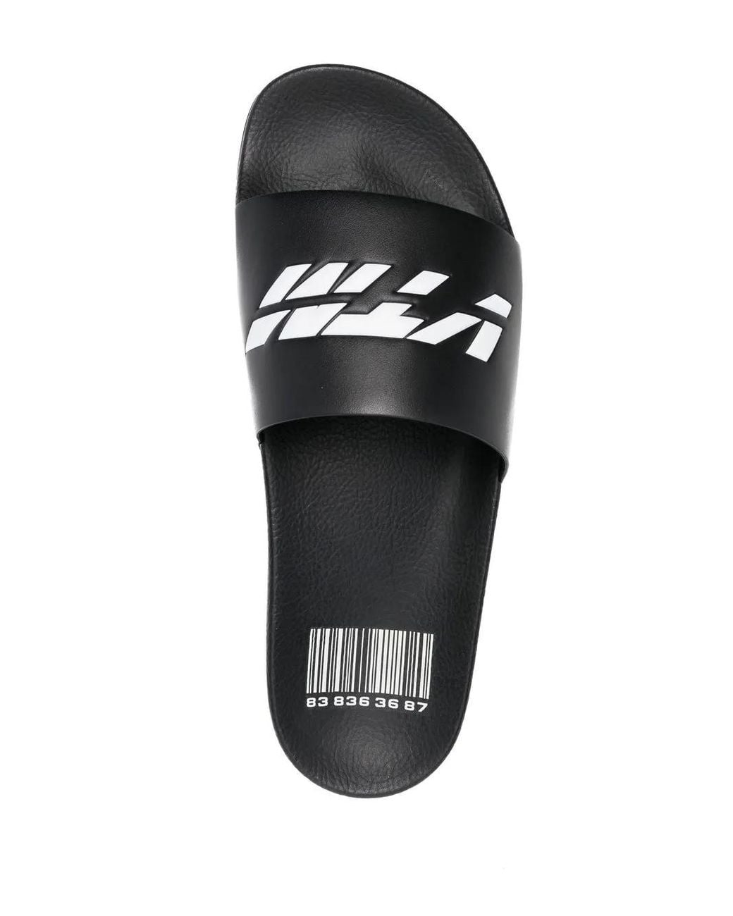 Vetements Black Logo-Print Slides for men