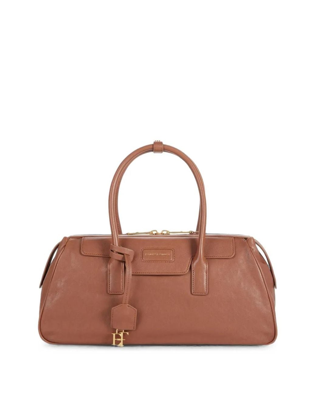 Elisabetta Franchi Brown Medium Boston Bag