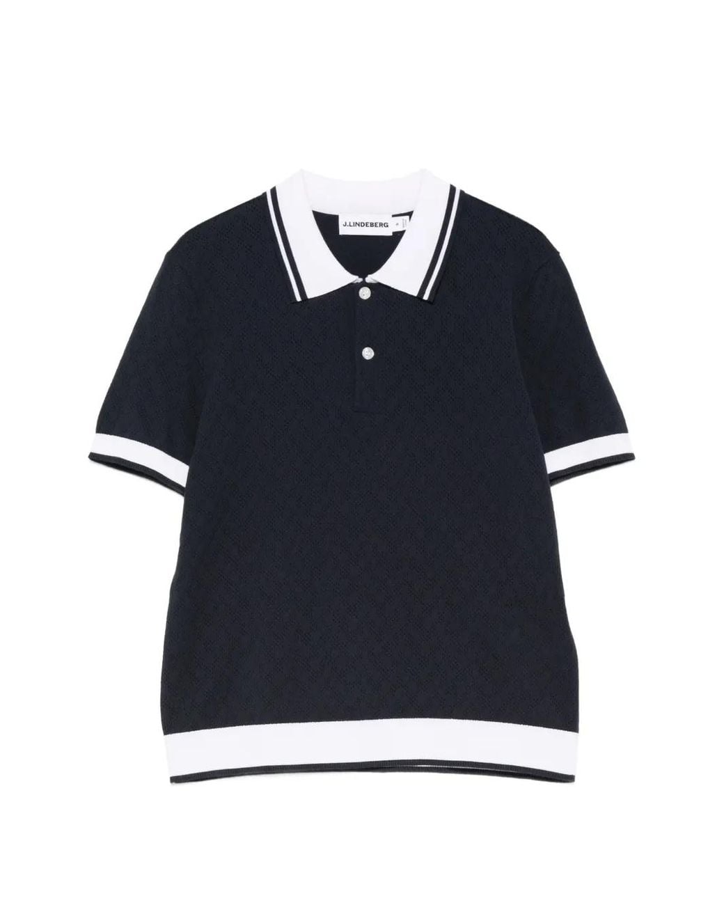 J.Lindeberg Blue Polly Pointelle Polo Top