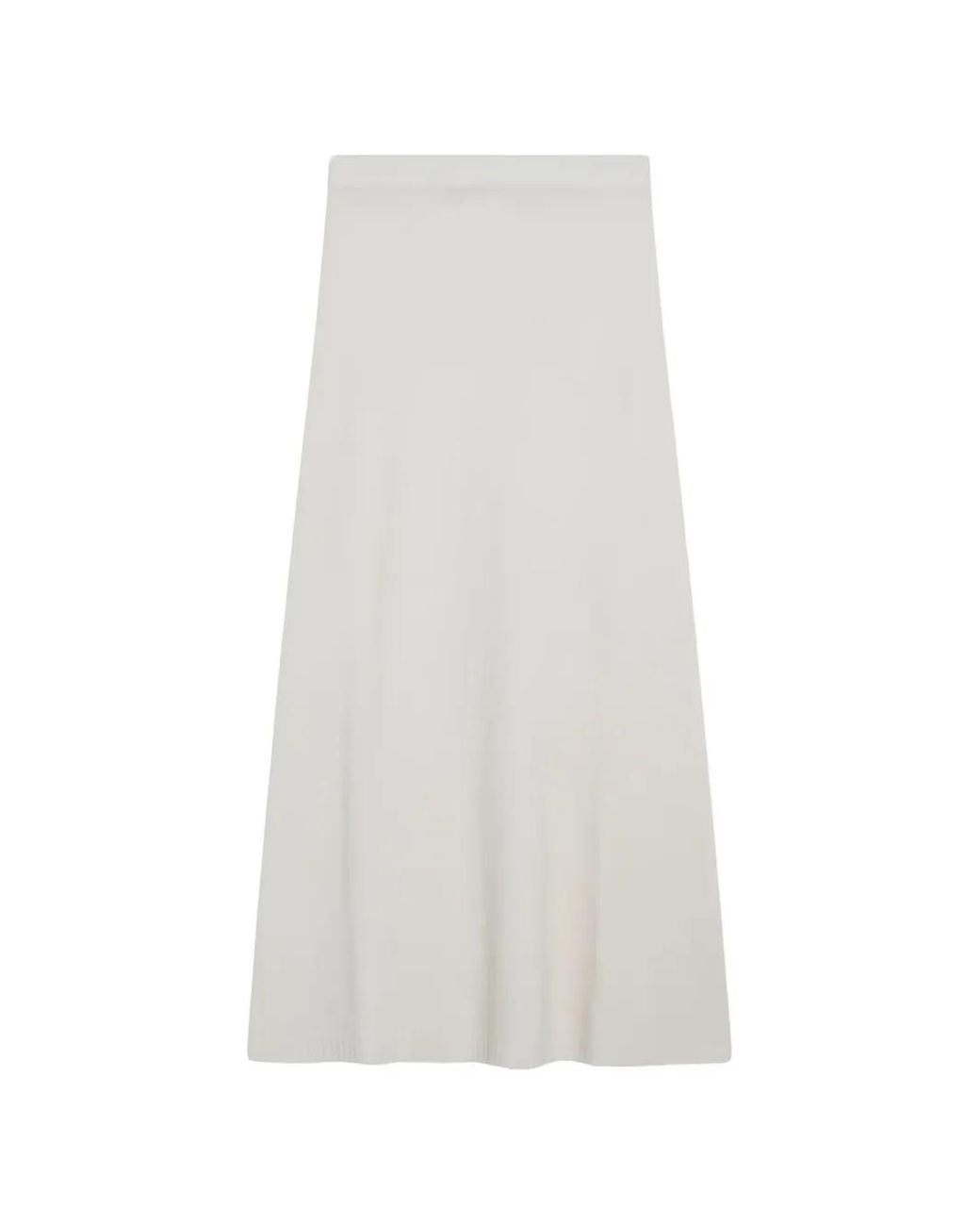 Max Mara White Stretch-Knit Flared Skirt