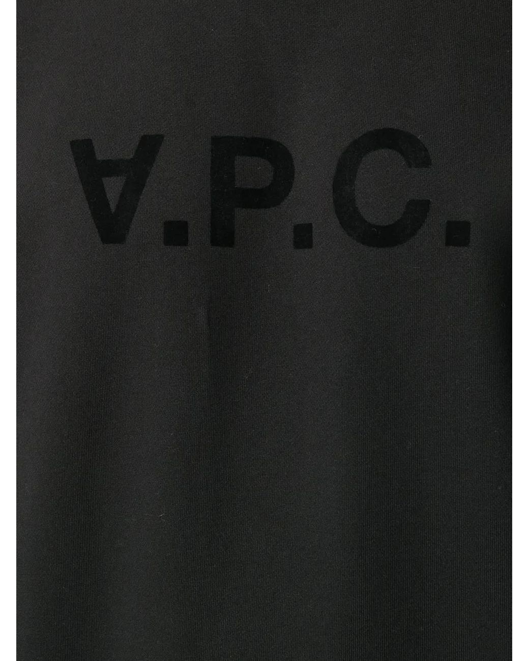 A.P.C. Black Logo-Print Crew Neck Sweatshirt for men