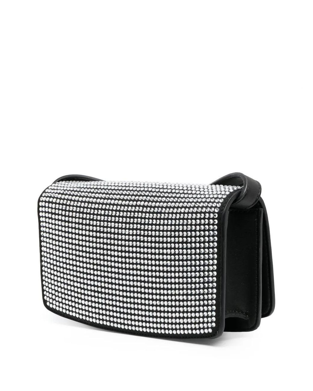 Stella McCartney Gray S-Wave Crystal-Embellished Crossbody Bag