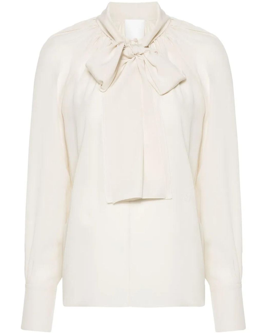 Blusa De Seda Con Lavalli Givenchy de color White