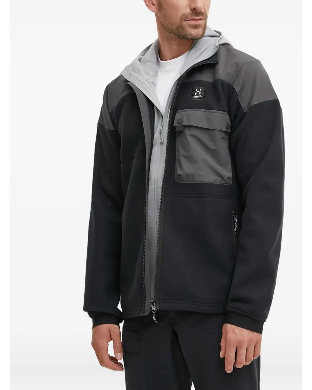 Haglöfs Black Hooded Pocket Sweater for men