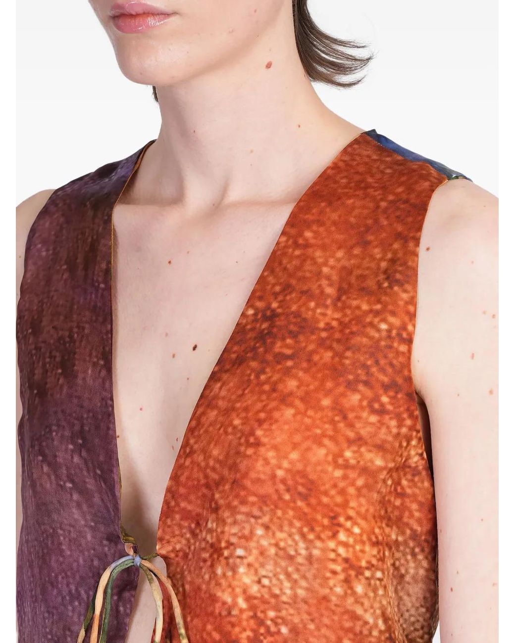 Yavi Top Met Abstracte Print in het Pink