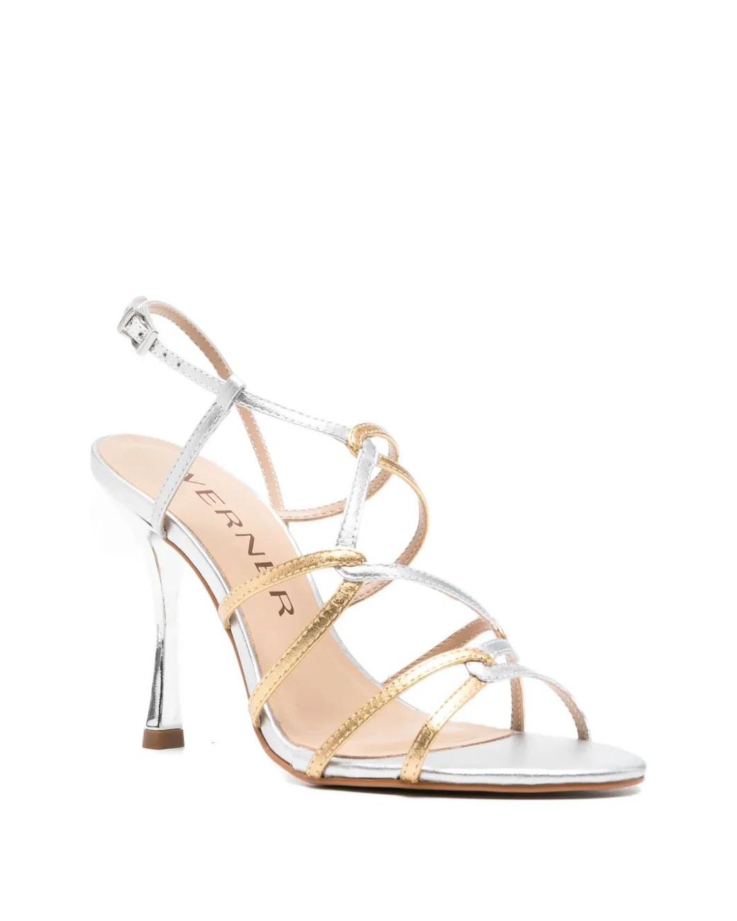 Werner White Strappy Heeled Sandals
