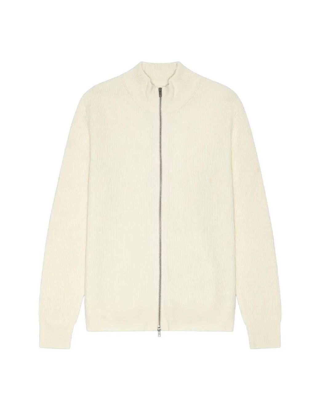 Les Deux White Ribbed Zip-Up Jacket for men