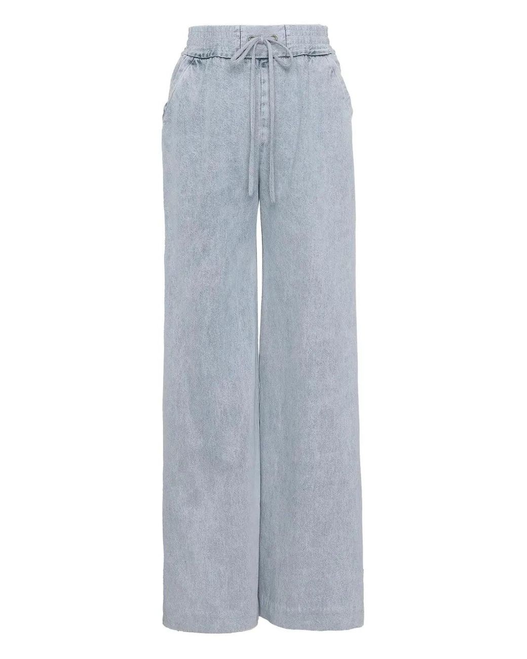 Zimmermann Gray Rebellion Drawstring-Snap Jeans