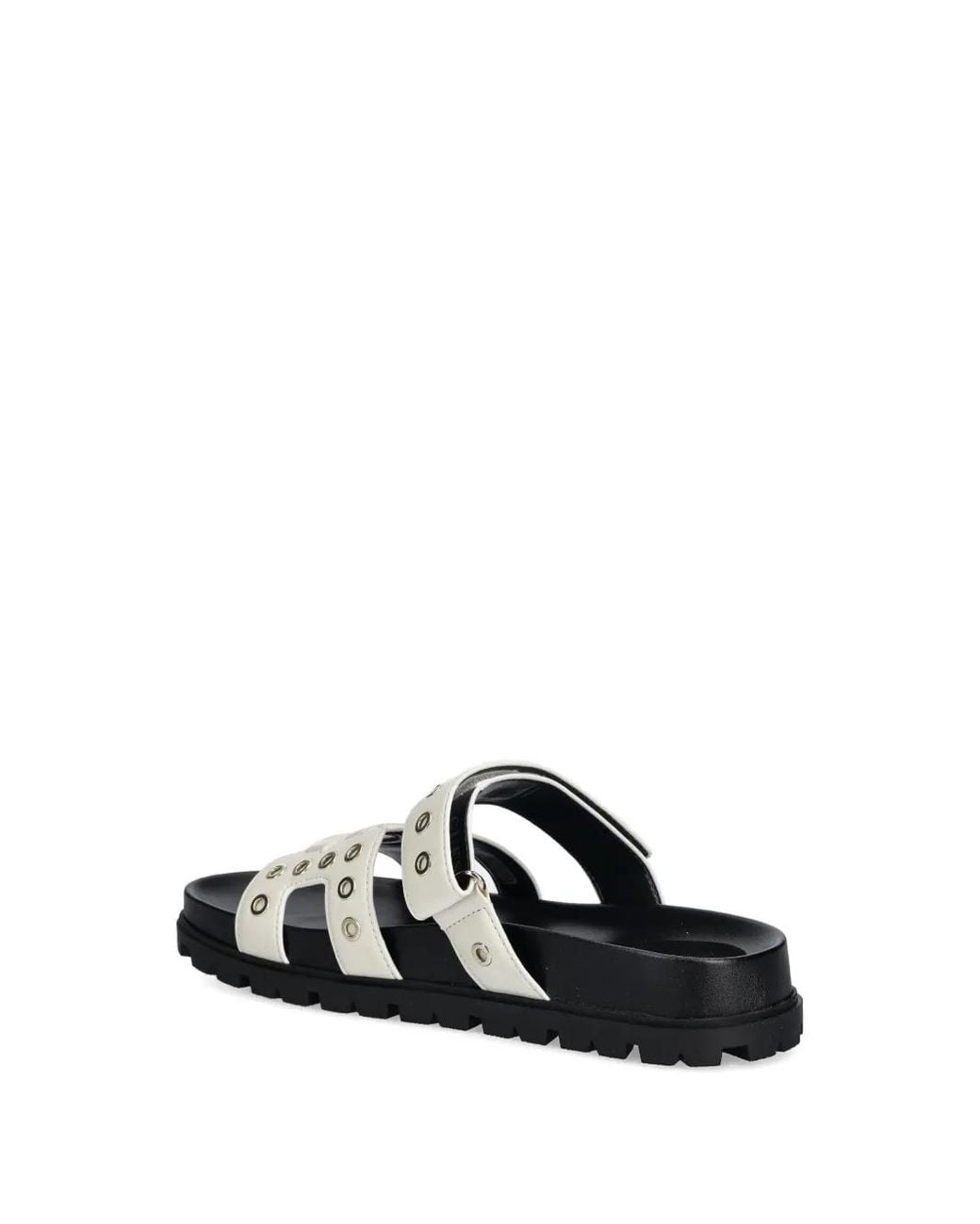 Guess White Eyelet Detail Slide