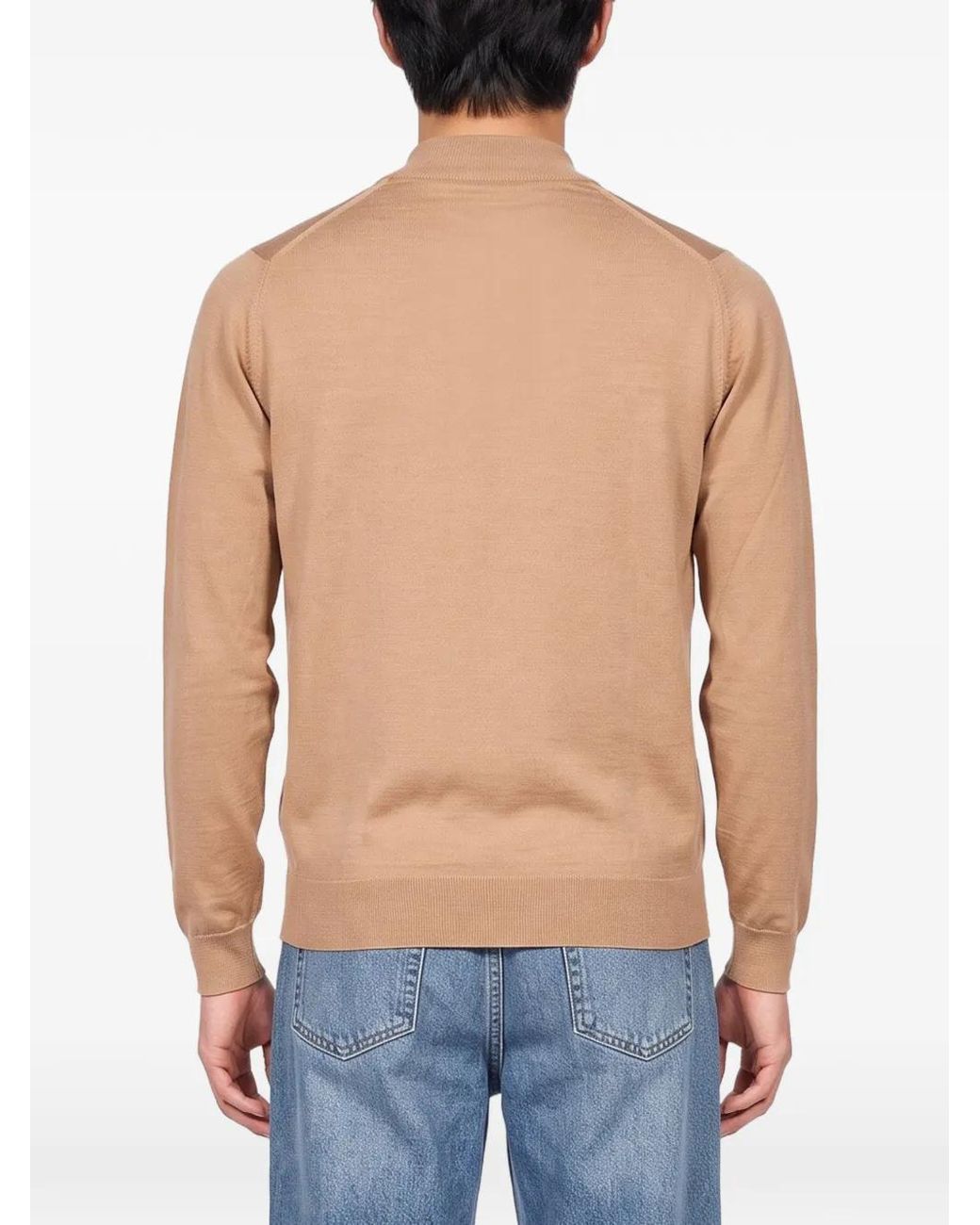 John Smedley White Harcourt Mock-Neck Sweater for men